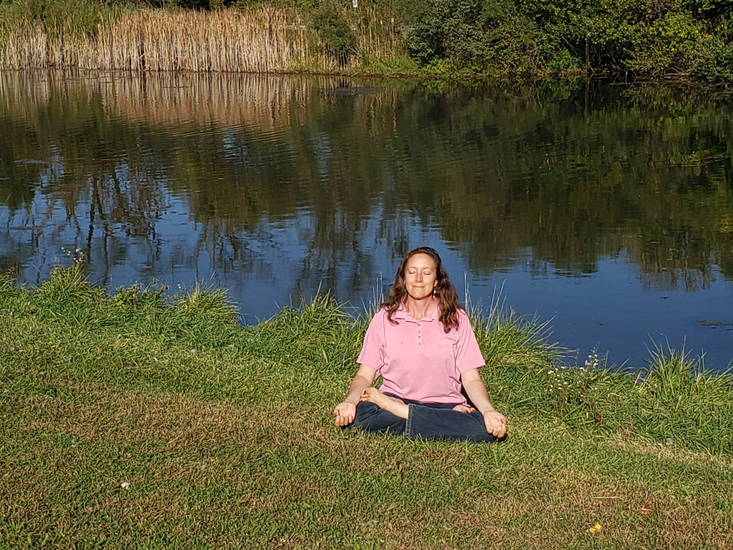 Linda looking peaceful meditating